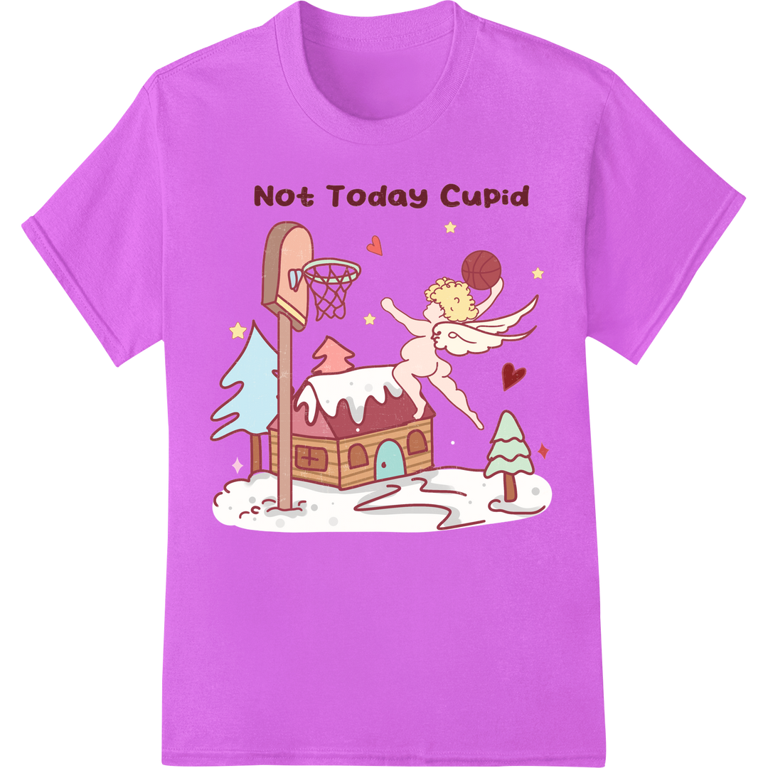 Retro Cupid's Mischief: Playful Valentine's Day DTF Print on purple shirt - SUPERDTF-DTF Prints-DTF Transfers-Custom DTF Prints