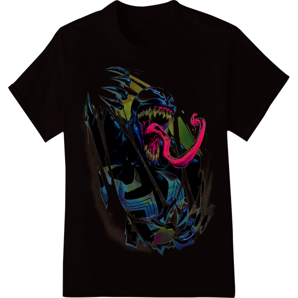 Terrifying Alien Monster Mouth with Razor-Sharp Teeth on black shirt - SUPERDTF-DTF Prints-DTF Transfers-Custom DTF Prints