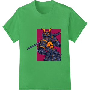 Futuristic Samurai Warrior DTF Print Heat Transfer featuring professional vibrant DTF prints