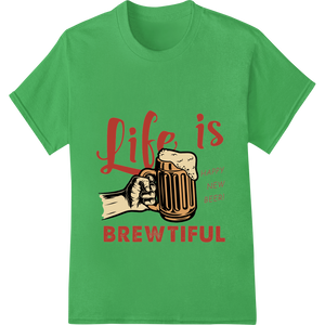 Durable bulk t-shirt printing applied to Raise a Glass to a Brewtiful New Year!