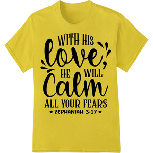 Faith Over Fear: Zephaniah 3:17 Bible Verse DTF Heat Transfer enhanced with professional custom DTF designs