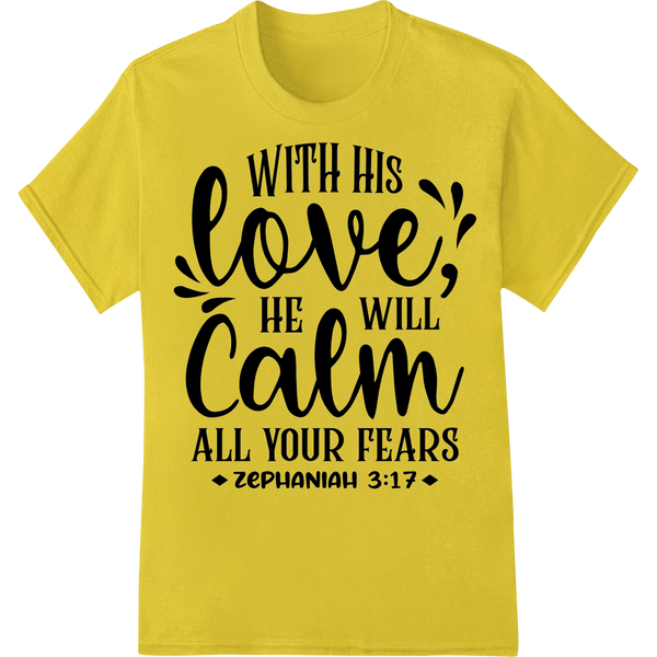 Faith Over Fear: Zephaniah 3:17 Bible Verse DTF Heat Transfer enhanced with professional custom DTF designs