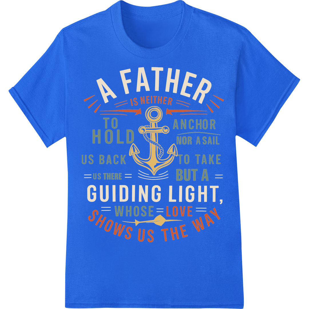 Retro Father's Day Design: Guiding Light Nautical Print on blue shirt - SUPERDTF-DTF Prints-DTF Transfers-Custom DTF Prints