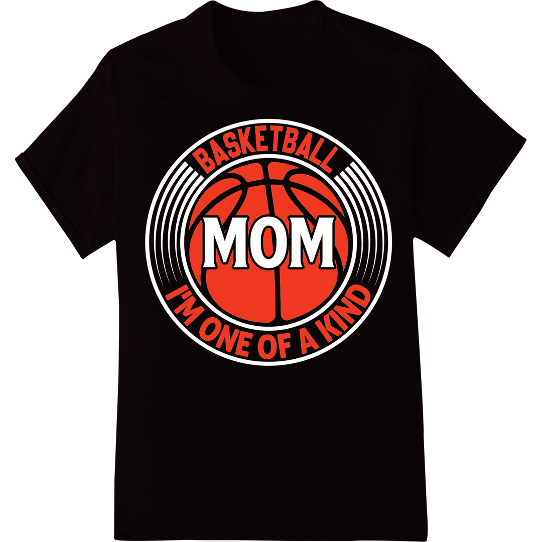 Basketball Mom Pride: One-of-a-Kind DTF Print Heat Transfer on black shirt - SUPERDTF-DTF Prints-DTF Transfers-Custom DTF Prints