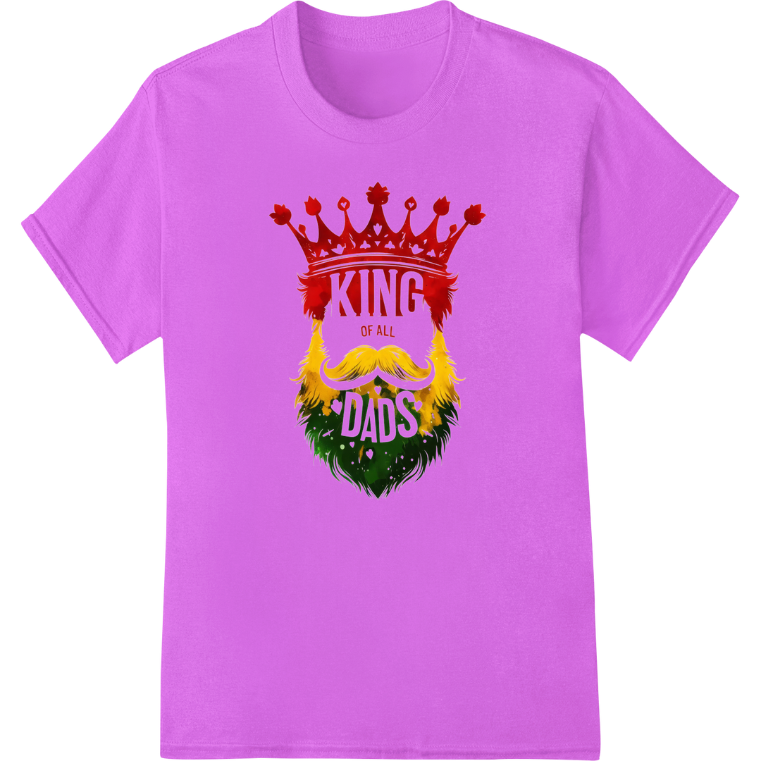 Crown Your Dad King this Father's Day with Bold DTF Print on purple shirt - SUPERDTF-DTF Prints-DTF Transfers-Custom DTF Prints