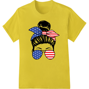 Vibrant high-quality t-shirt printing print on Star-Spangled Shades: Patriotic Portrait DTF Print Transfer