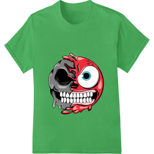 Premium quality DTF prints on Macabre Skull Heat Transfer - Edgy Red & Black Design