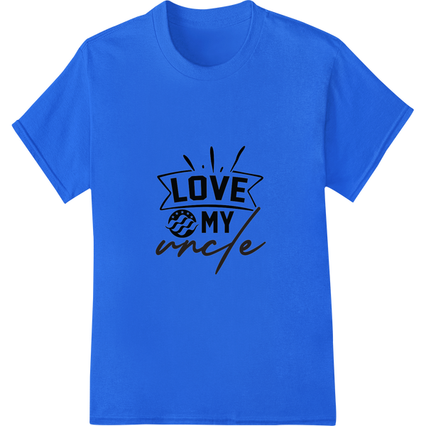 Show Police Family Pride with 'Love My Uncle' DTF Print on blue shirt - SUPERDTF-DTF Prints-DTF Transfers-Custom DTF Prints