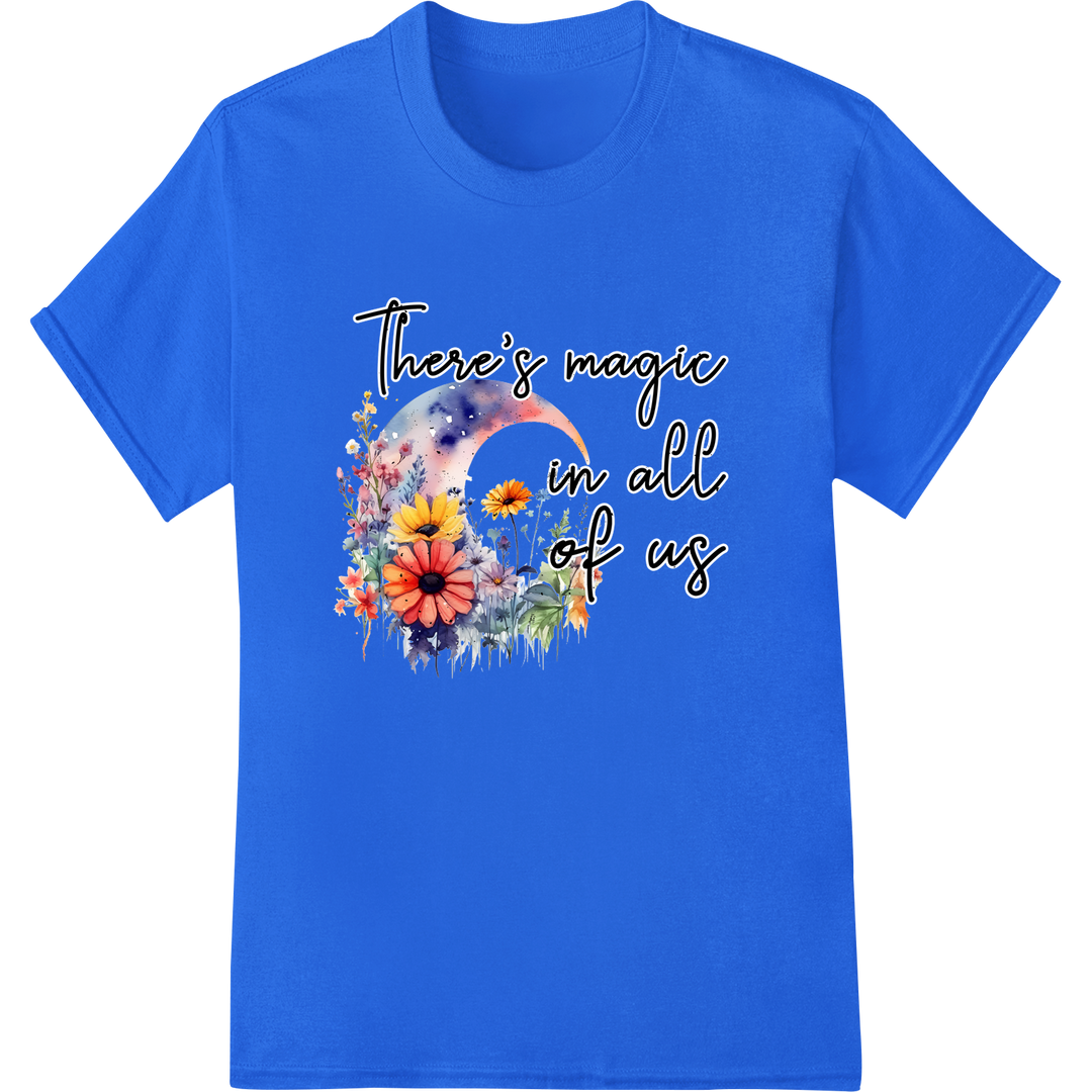 Magical Wildflower Garden: Inspirational DTF Print Transfer on blue shirt - SUPERDTF-DTF Prints-DTF Transfers-Custom DTF Prints