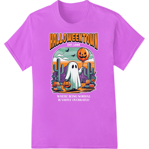 Premium quality customized apparel on Spooky Halloweentown Ghost & Pumpkins Super DTF Print