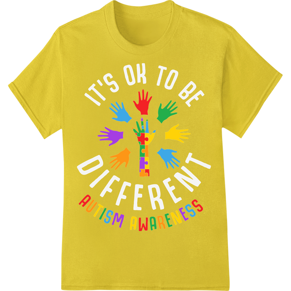 Vibrant Hands of Hope: Autism Awareness DTF Print Transfer on yellow shirt - SUPERDTF-DTF Prints-DTF Transfers-Custom DTF Prints