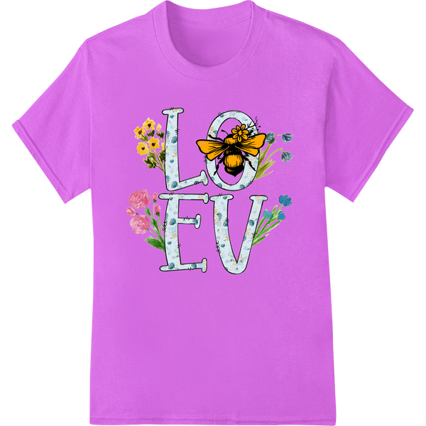 Bee Mine: Floral Love Valentine's Day DTF Print Transfer enhanced with professional custom t-shirts