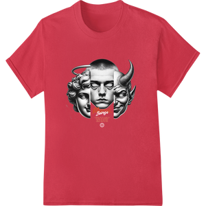 Premium quality custom t-shirts on Twisted Visage: Haunting Multi-Faced Horror Sculpture