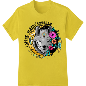 Sarcastic Wolf: Unleash Your Wild Side with Floral Flair showcasing advanced custom print solutions technology