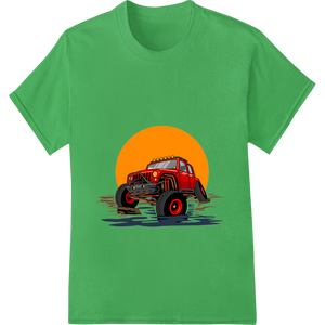 Custom direct to film printing design - Fierce Red Jeep Off-Road Adventure Heat Transfer Design