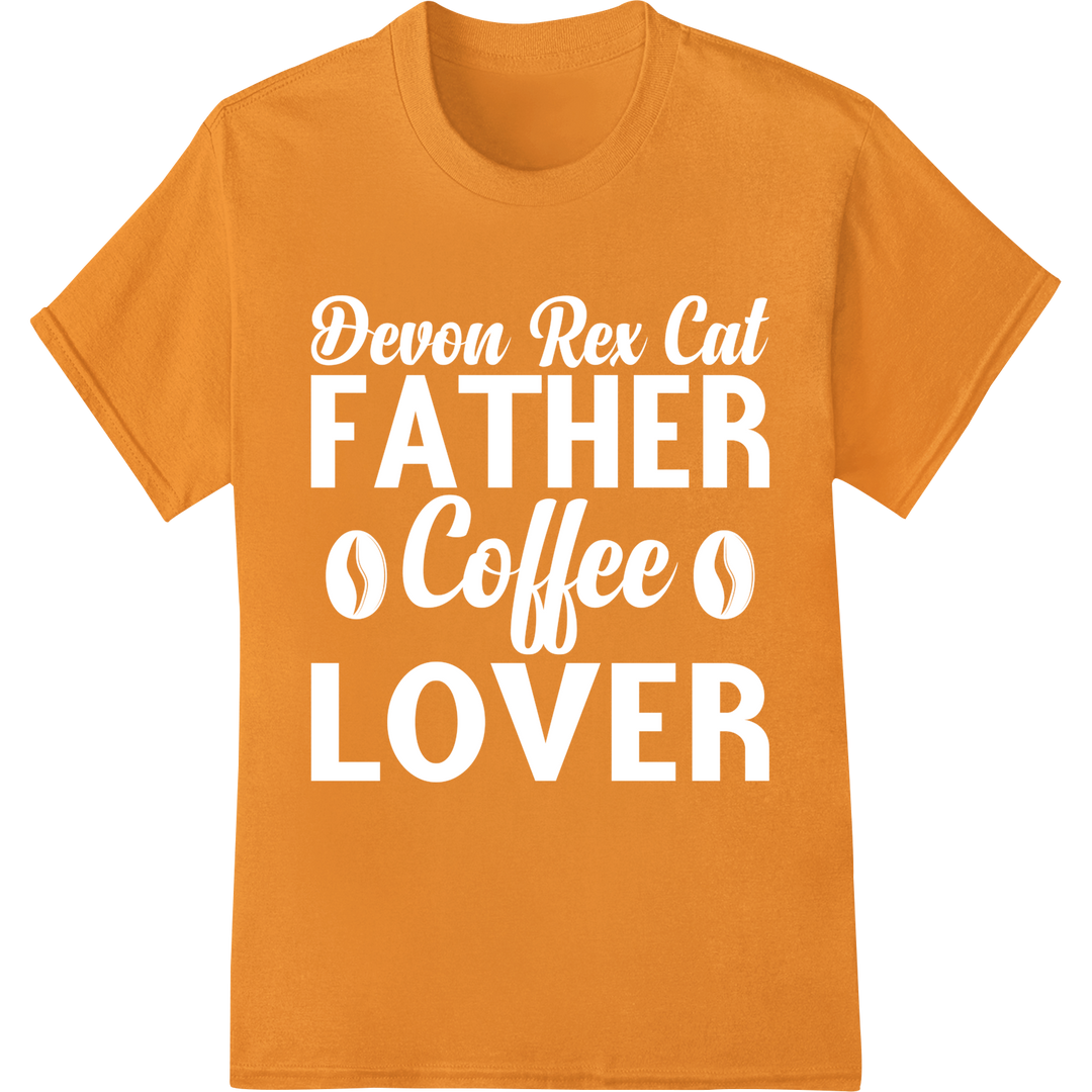 Minimalist 'Cat Dad' DTF Print Transfer | Father's Day Gift on orange shirt - SUPERDTF-DTF Prints-DTF Transfers-Custom DTF Prints