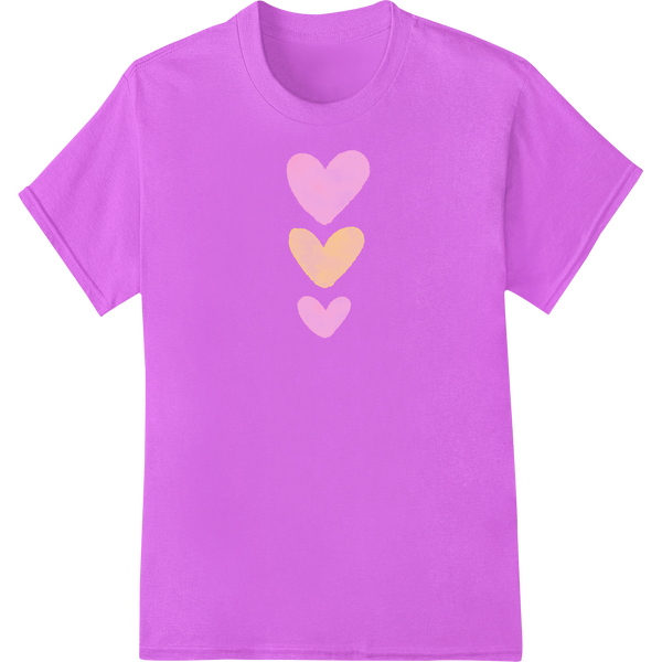 Watercolor Hearts: Romantic Valentine's Day DTF Print on purple shirt - SUPERDTF-DTF Prints-DTF Transfers-Custom DTF Prints