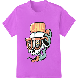 Durable DTF transfers applied to Chill Skull DTF Print Heat Transfer | Cool Shades Design