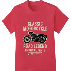 Premium quality bulk t-shirt printing on Vintage Classic Motorcycle Legend Original Parts 1955