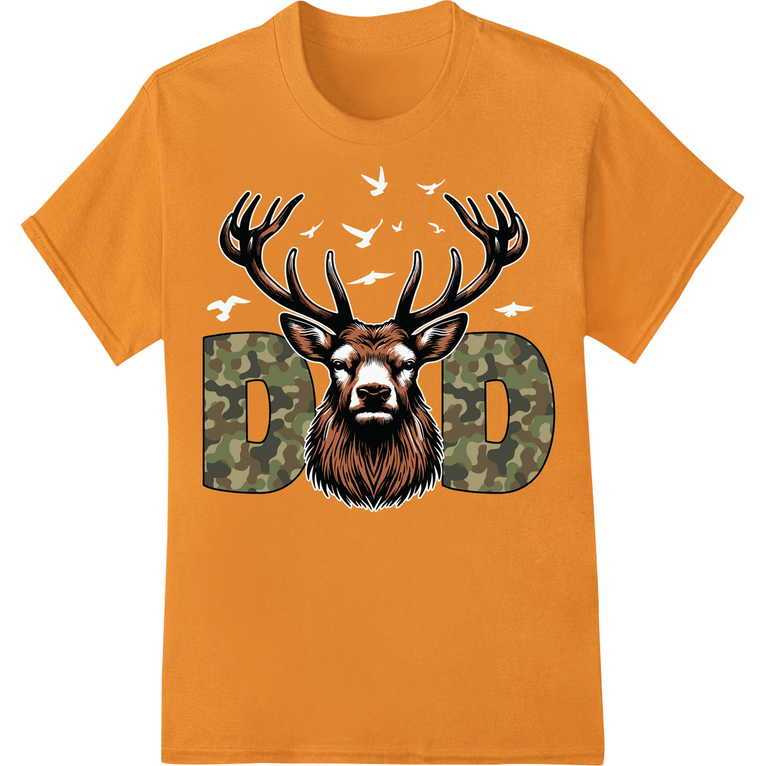 Fierce Deer Hunting Camo Design - Outdoor Huntsman Style on orange shirt - SUPERDTF-DTF Prints-DTF Transfers-Custom DTF Prints