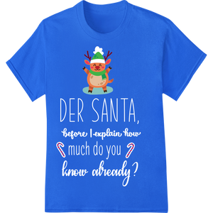 Unique direct to film printing for Cute Christmas Reindeer in Elf Hat - Festive Holiday DTF Print