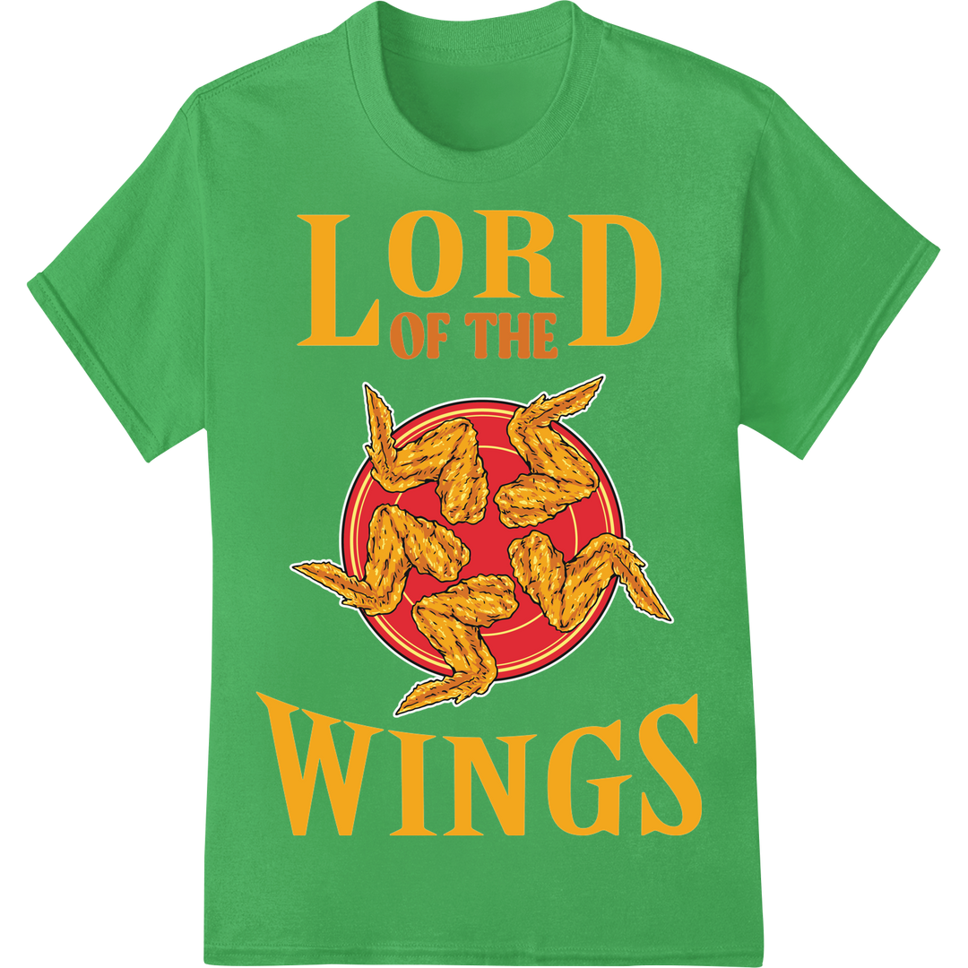 Lord of the Wings: Savor the Humor in this Tasty DTF Print on green shirt - SUPERDTF-DTF Prints-DTF Transfers-Custom DTF Prints