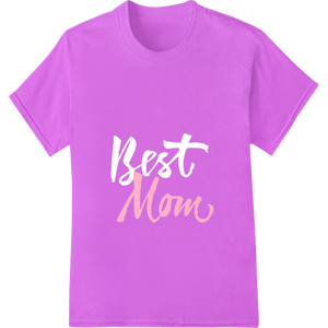 Expert heat transfer craftsmanship on Elegant Pink 'Mom' Mother's Day DTF Heat Transfer