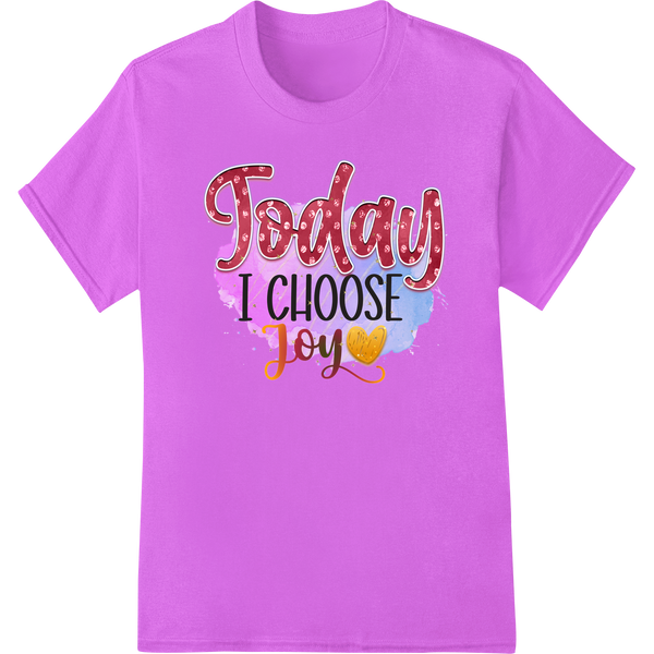 Choose Joy Today: Inspiring Watercolor DTF Heat Transfer on purple shirt - SUPERDTF-DTF Prints-DTF Transfers-Custom DTF Prints