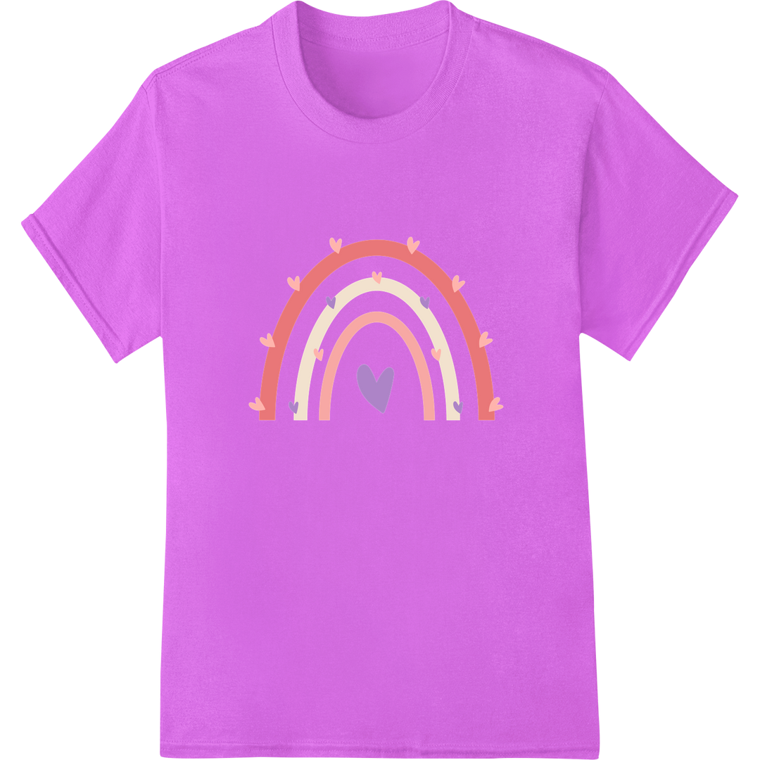 Vibrant Rainbow Hearts: Celebrate Love and Diversity on purple shirt - SUPERDTF-DTF Prints-DTF Transfers-Custom DTF Prints