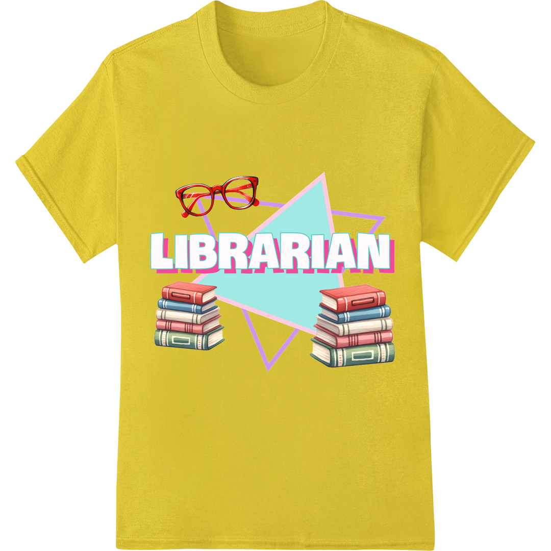 Bold LIBRARIAN DTF Print Transfer - Celebrate Educators on yellow shirt - SUPERDTF-DTF Prints-DTF Transfers-Custom DTF Prints