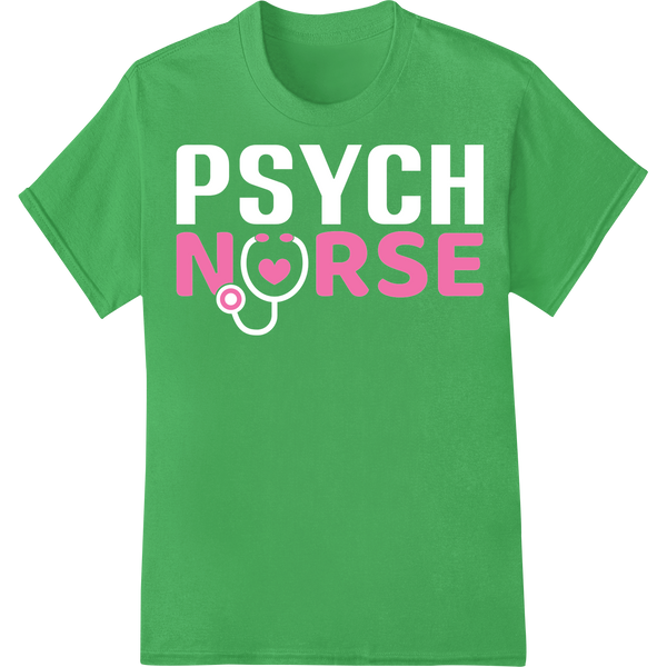 Bold 'NURSE' DTF Print Heat Transfer | Mental Health Awareness on green shirt - SUPERDTF-DTF Prints-DTF Transfers-Custom DTF Prints