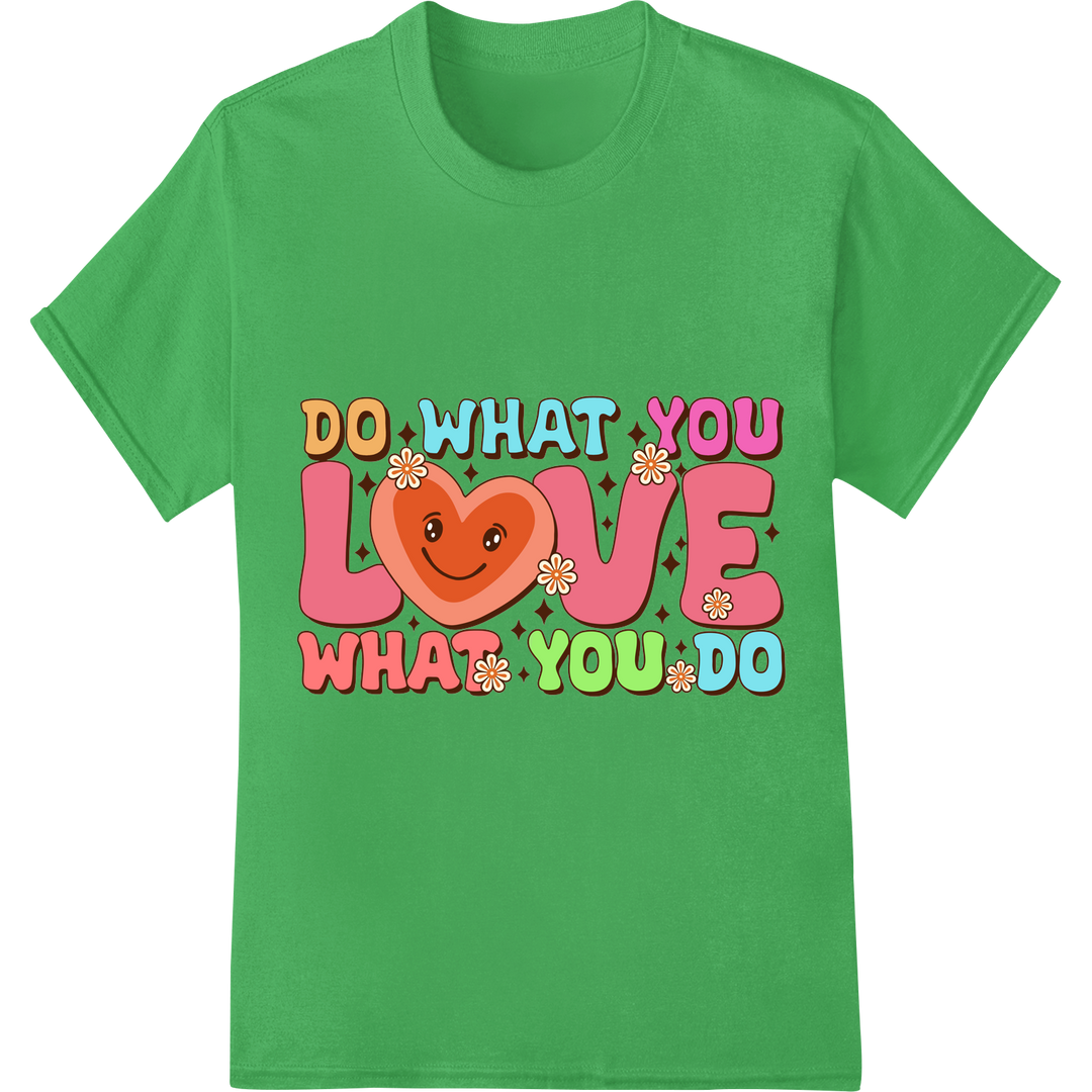 Spread Love & Positivity: Vibrant Valentine's DTF Transfer on green shirt - SUPERDTF-DTF Prints-DTF Transfers-Custom DTF Prints