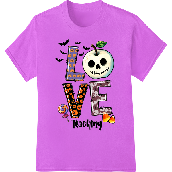 Spooky Teacher's Love: Halloween DTF Print Heat Transfer on purple shirt - SUPERDTF-DTF Prints-DTF Transfers-Custom DTF Prints