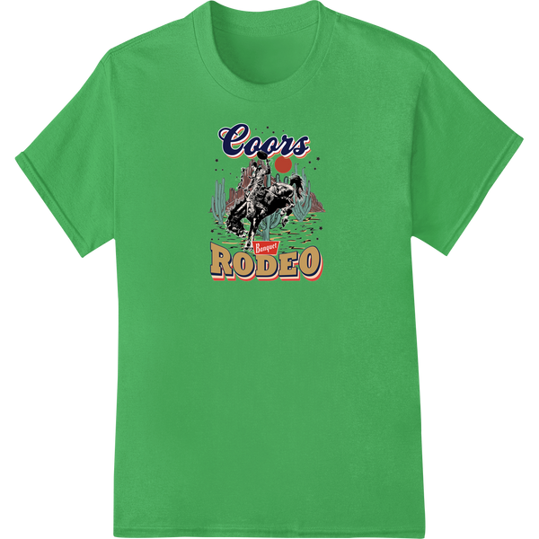 Coons Rodeo design featuring a bucking bronco and rodeo clown, perfect for DTF heat transfer printing on t-shirts and apparel