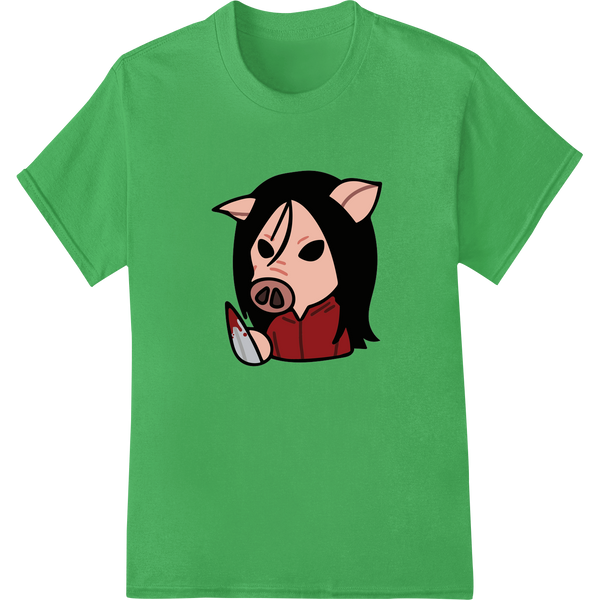 Premium quality custom DTF designs on Fierce Cartoon Pig DTF Print Heat Transfer | Edgy Style