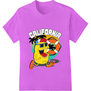 Sunny California Cartoon Mascot Heat Transfer Print - High-quality bulk t-shirt printing