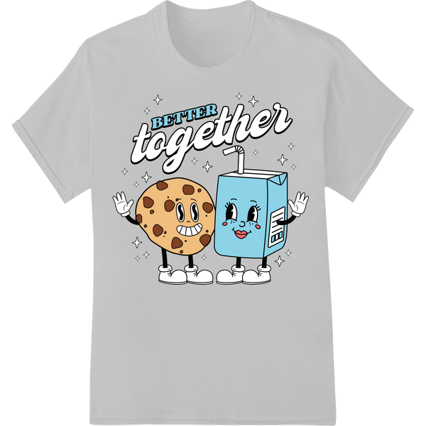 Adorable Cookie & Milk 'Better Together' Valentine's Print on white shirt - SUPERDTF-DTF Prints-DTF Transfers-Custom DTF Prints