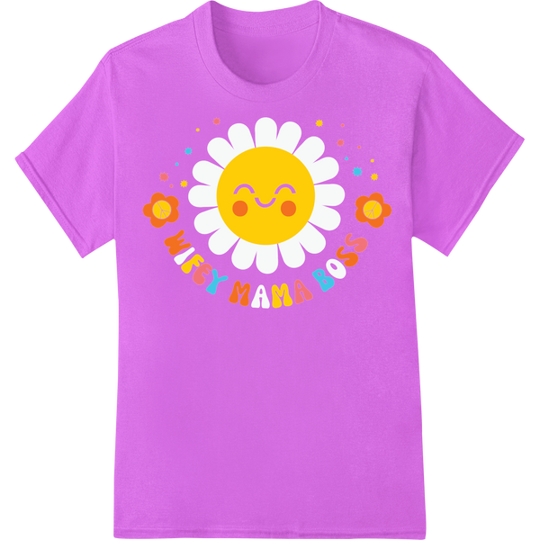 Retro Mom Smiley Face Mother's Day DTF Print Transfer on purple shirt - SUPERDTF-DTF Prints-DTF Transfers-Custom DTF Prints