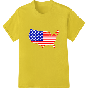 Patriotic USA Flag Map Design - Perfect for 4th of July showcasing advanced garment printing technology