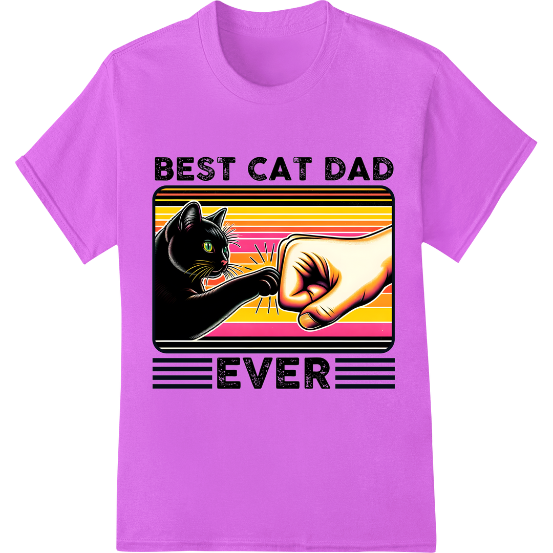 Best Cat Dad Ever: Purr-fect Father's Day Gift DTF Print on purple shirt - SUPERDTF-DTF Prints-DTF Transfers-Custom DTF Prints