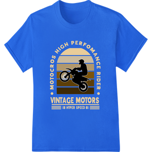 Durable garment printing applied to Vintage Motocross Rider: Unleash Your Need for Speed