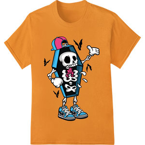 Vibrant custom garment printing print on Cool Cartoon Skeleton Halloween Heat Transfer Print