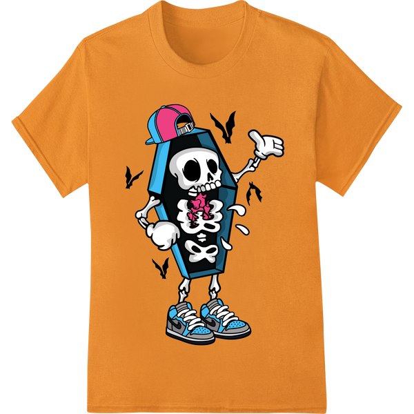 Vibrant custom garment printing print on Cool Cartoon Skeleton Halloween Heat Transfer Print