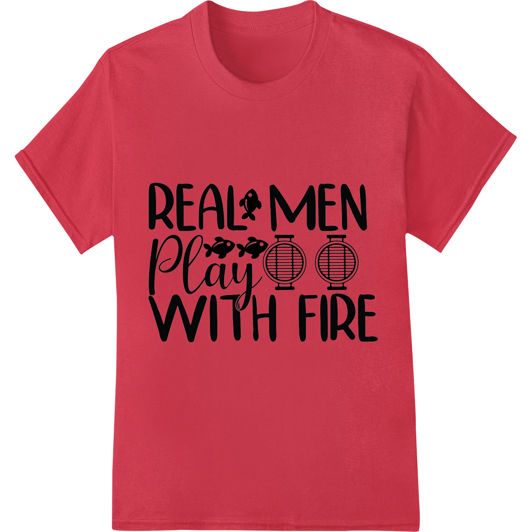 Ignite Your Style: Bold Firefighter DTF Transfer Print on red shirt - SUPERDTF-DTF Prints-DTF Transfers-Custom DTF Prints