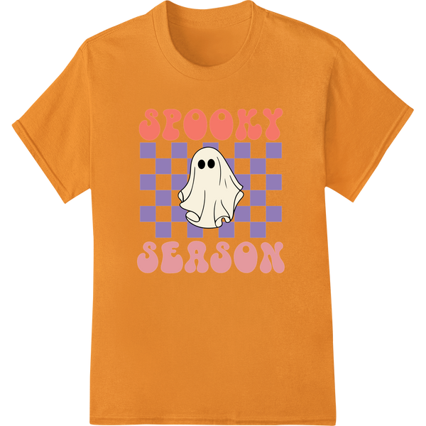 Adorable Ghost: Spooky Season Halloween Heat Transfer on orange shirt - SUPERDTF-DTF Prints-DTF Transfers-Custom DTF Prints