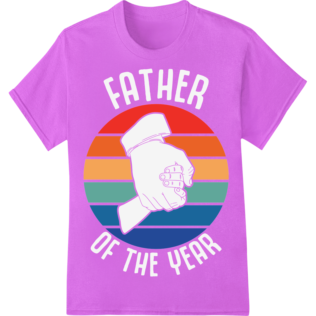 Bold Retro Dad Silhouette | Father's Day DTF Print Transfer on purple shirt - SUPERDTF-DTF Prints-DTF Transfers-Custom DTF Prints