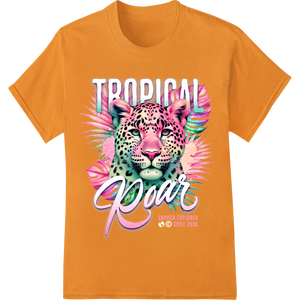 Innovative custom apparel design on Tropical Leopard Illustration | Vibrant Summer Explorer