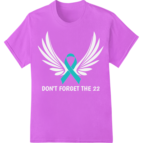 Teal Ribbon PTSD Awareness Heat Transfer Print | Support DTF on purple shirt - SUPERDTF-DTF Prints-DTF Transfers-Custom DTF Prints