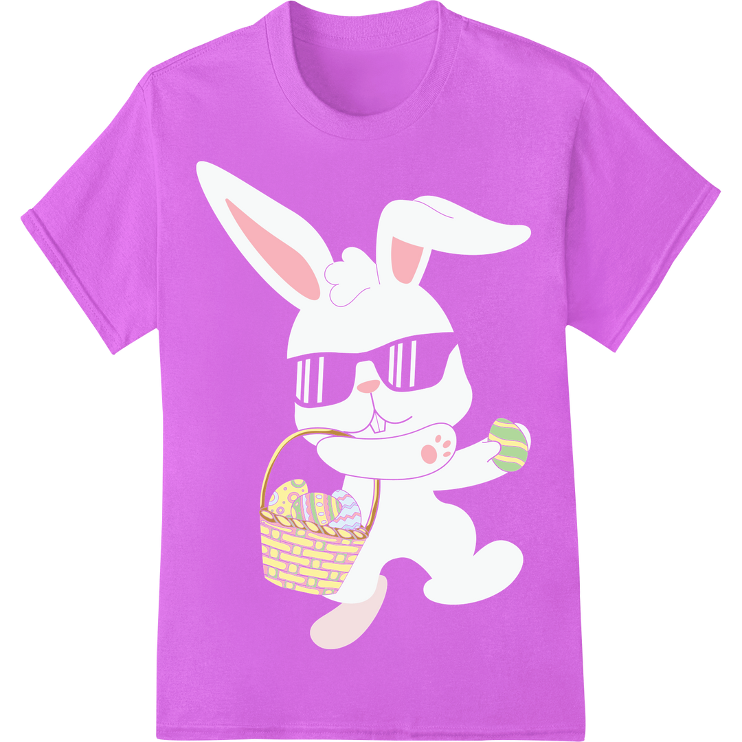 Hop into Easter with this Funny Bunny DTF Heat Transfer on purple shirt - SUPERDTF-DTF Prints-DTF Transfers-Custom DTF Prints