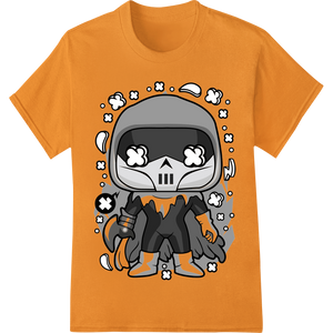 Durable custom merchandise applied to Spooky Cute Skull Cartoon Halloween DTF Print Transfer